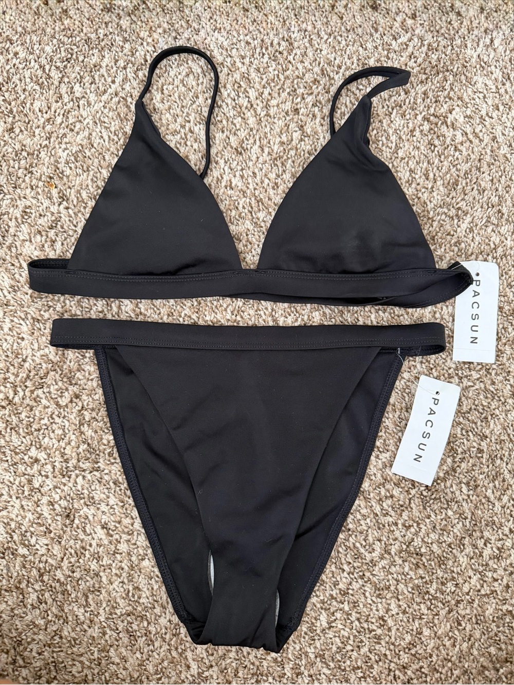 NWT LA Hearts Black Triangle Bikini Set
